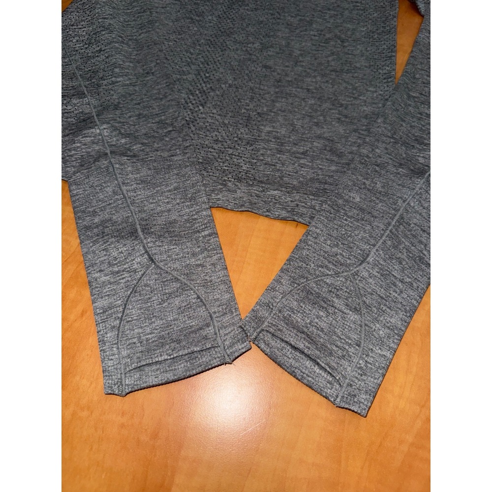 Lululemon Swiftly Tech Long Sleeve Crew Heathered Grey Running Top Size 4 - Picture 7 of 8